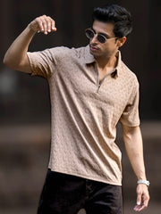 Ralph Beige Half Sleeve Polo T-Shirt