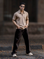 Ralph Beige Half Sleeve Polo T-Shirt