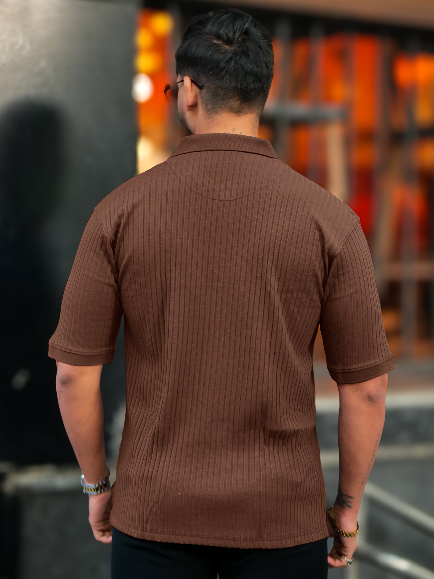 DropKnit Brown Polo T-Shirt