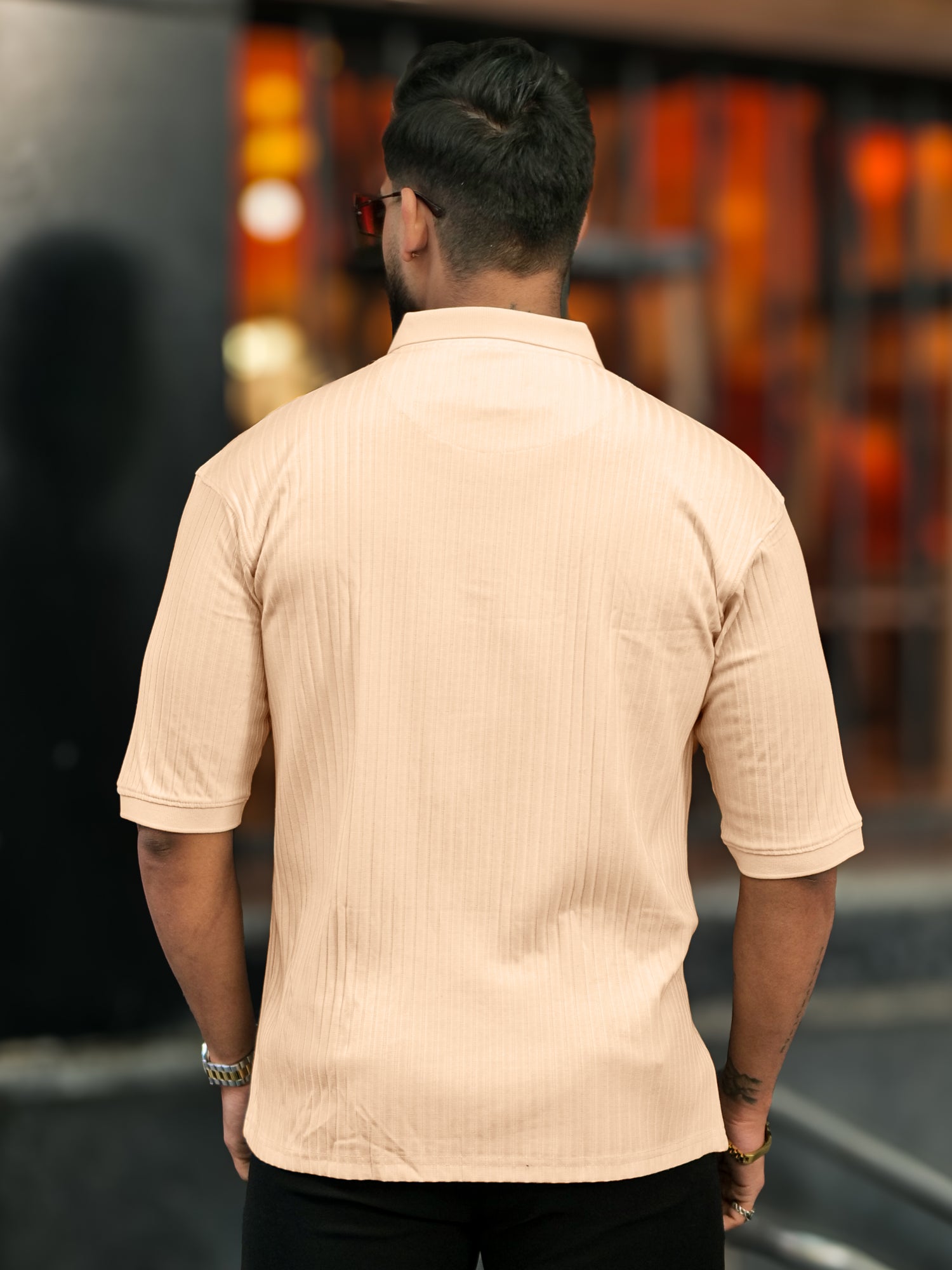 DropKnit Cream Polo T-Shirt