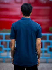 Knitridge Navy Half Sleeve Polo T-Shirt