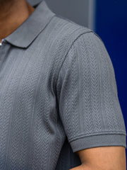 Ozone Grey Half Sleeve Polo T-Shirt