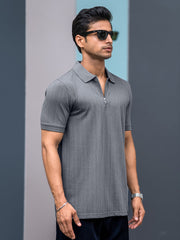 Ozone Grey Half Sleeve Polo T-Shirt