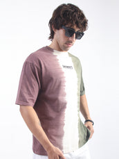 Tie & Dyed Onion Cream Half Sleeve Tshirt
