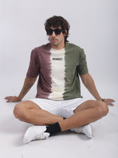 Tie & Dyed Onion Cream Half Sleeve Tshirt