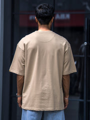 Silicon Patch Biscuit Half Sleeve T-Shirt