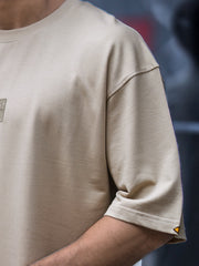 Silicon Patch Biscuit Half Sleeve T-Shirt
