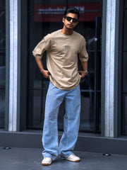 Silicon Patch Biscuit Half Sleeve T-Shirt