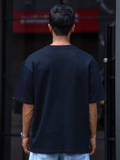 Stand Out Black Oversized Tee – Silicon Patch Edition