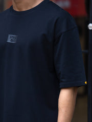 Silicon Patch Black Half Sleeve T-Shirt