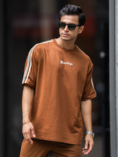 Tri-Color Brown Half Sleeve T-Shirt
