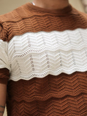 Ladder Brown Half Sleeve T-Shirt