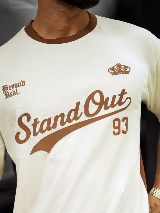 Standout Cream Half Sleeve Tshirt