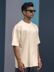 Dare to Adapt Cream Oversized Tee – Silicon Patch Edition