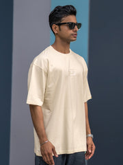 Silicon Patch Cream Half Sleeve T-Shirt