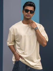Silicon Patch Cream Half Sleeve T-Shirt