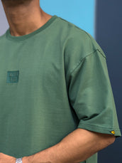 Alter Ego Hunter green Oversized Tee – Silicon Patch Edition