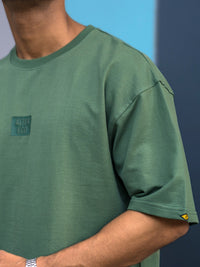 Alter Ego Hunter green Oversized Tee – Silicon Patch Edition