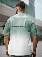 Ombre Effect HalfWhite Half Sleeve T-Shirt