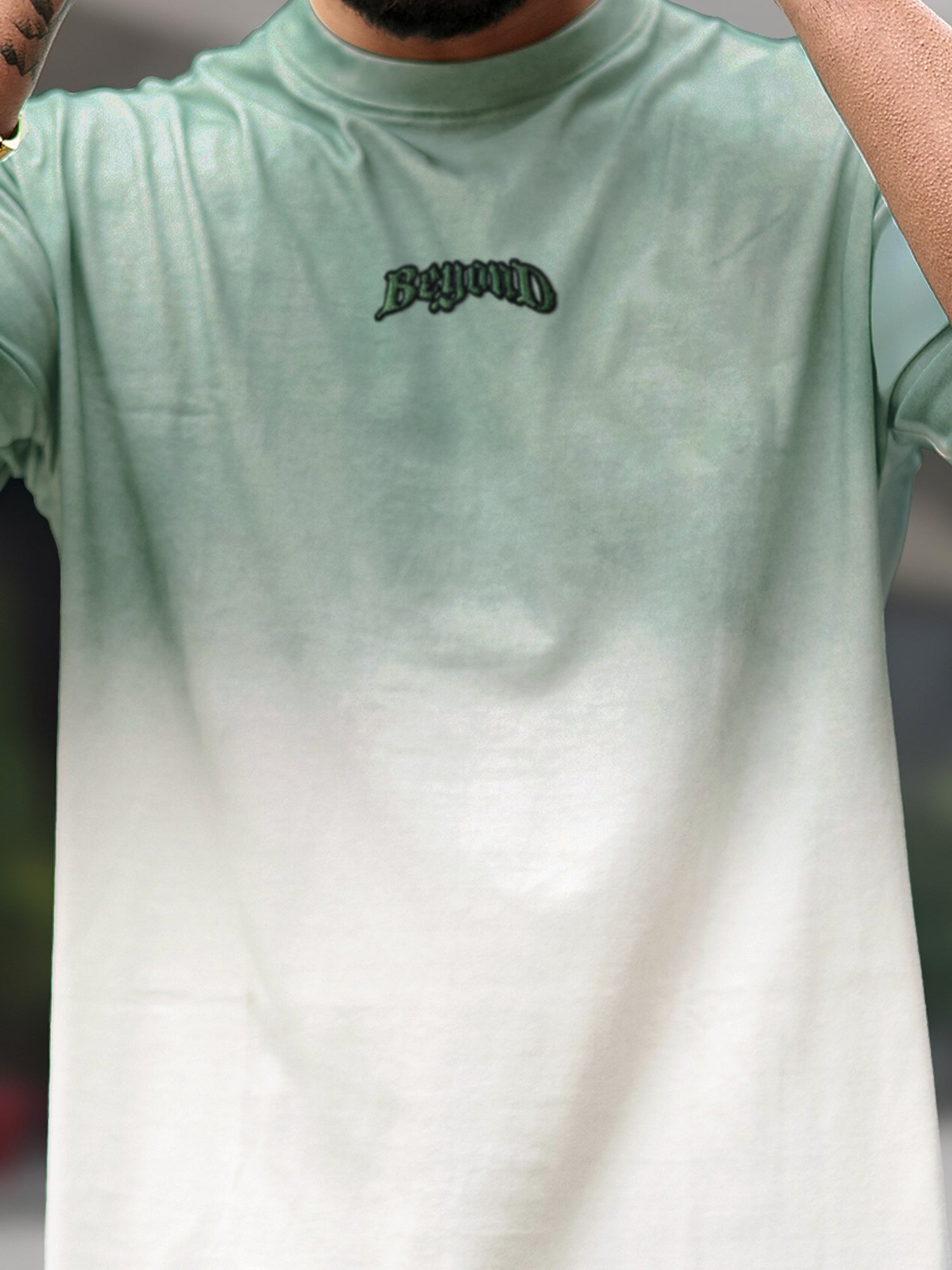 Ombre Effect HalfWhite T-Shirt