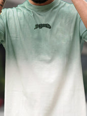 Ombre Effect HalfWhite Half Sleeve T-Shirt