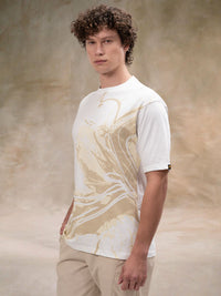 Nature Noise Half Sleeve White T-Shirt