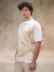 Nature Noise Half Sleeve White T-Shirt