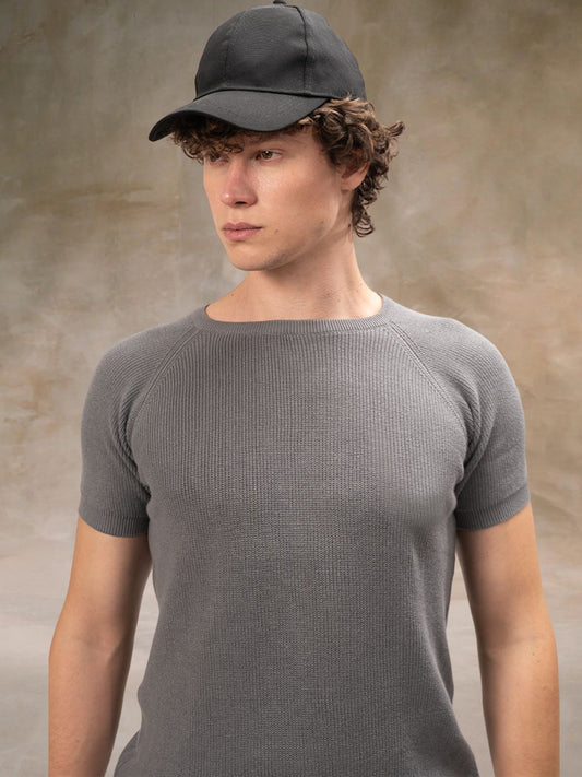 Interloop Flatknit Grey Half Sleeve T-Shirt