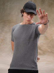 Interloop Flatknit Grey Half Sleeve T-Shirt