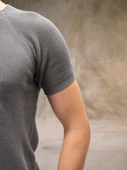 Interloop Flatknit Grey Half Sleeve T-Shirt