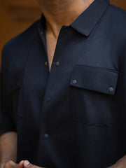 Utility Pocket Black Shirt