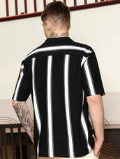 Miami Stripe Black Shirt