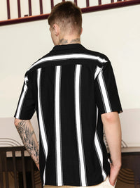 Miami Stripe Black Shirt