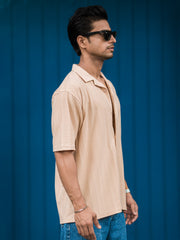 Matrix Knit Butterscotch Half Sleeve Shirt
