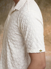Puff Terry Cream Half Sleeve Shirt