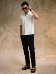 Puff Terry Cream Half Sleeve Shirt