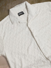 Puff Terry Cream Half Sleeve Shirt