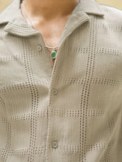 Rustic Knit Biscuit Half Sleeve Shirt