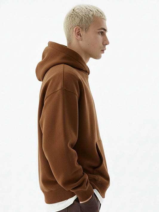 Cozy Cut  Pull Over Brown Full Sleeve Sweatshirt