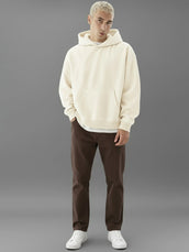 Cozy Cut  Pull Over Cream Full Sleeve Sweatshirt