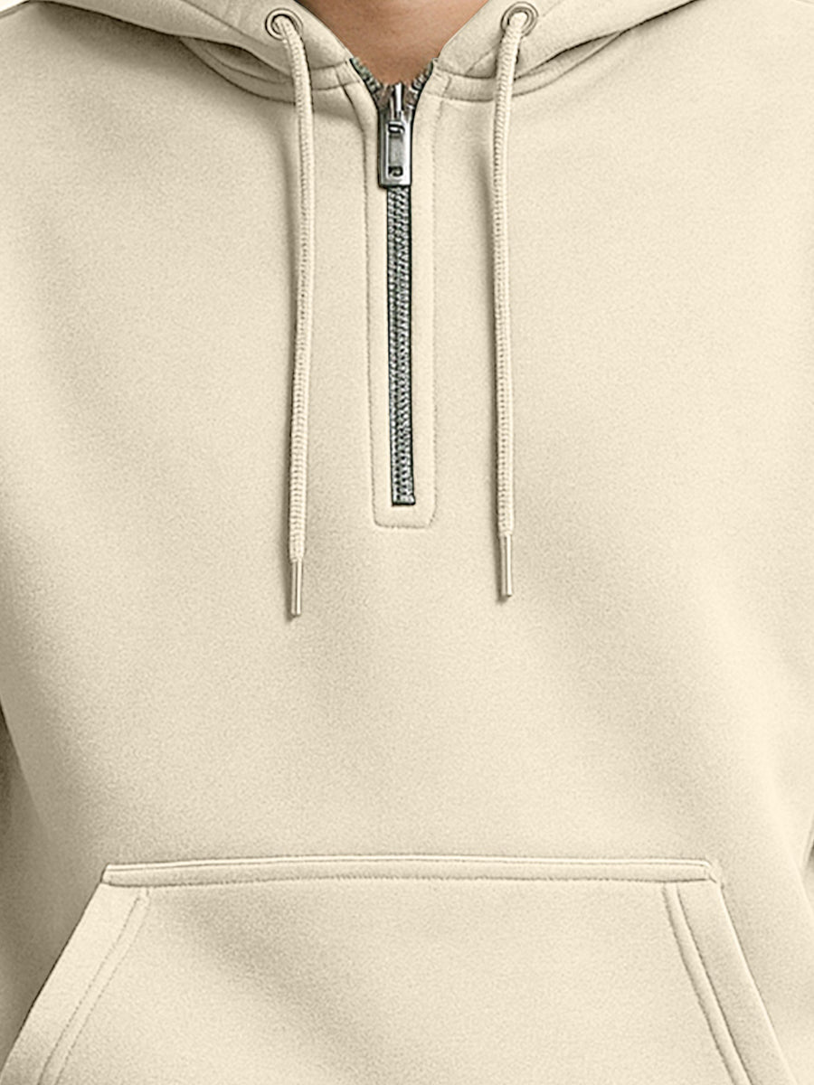 Cozy Cut Zipper Hoodie Full Sleeve Biscuit Sweatshirt