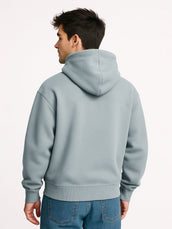 Light grey full sleeve cozy cut zipper sweatshirt for men - view 2
