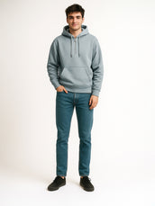 Light grey full sleeve cozy cut zipper sweatshirt for men - view 4
