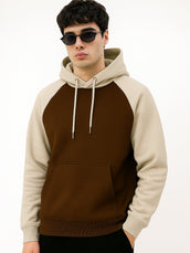 Biscuit colorblock hoodie full sleeve sweatshirt for men
