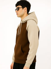 Colorblock Hoodie Full Sleeve Biscuit Sweatshirt