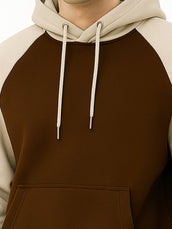 Colorblock Hoodie Full Sleeve Biscuit Sweatshirt