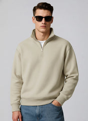 Cozy Cut Zipper Full Sleeve Biscuit Sweatshirt