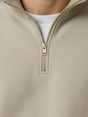 Cozy Cut Zipper Full Sleeve Biscuit Sweatshirt