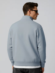 Cozy Cut Zipper Full Sleeve Light Grey Sweatshirt