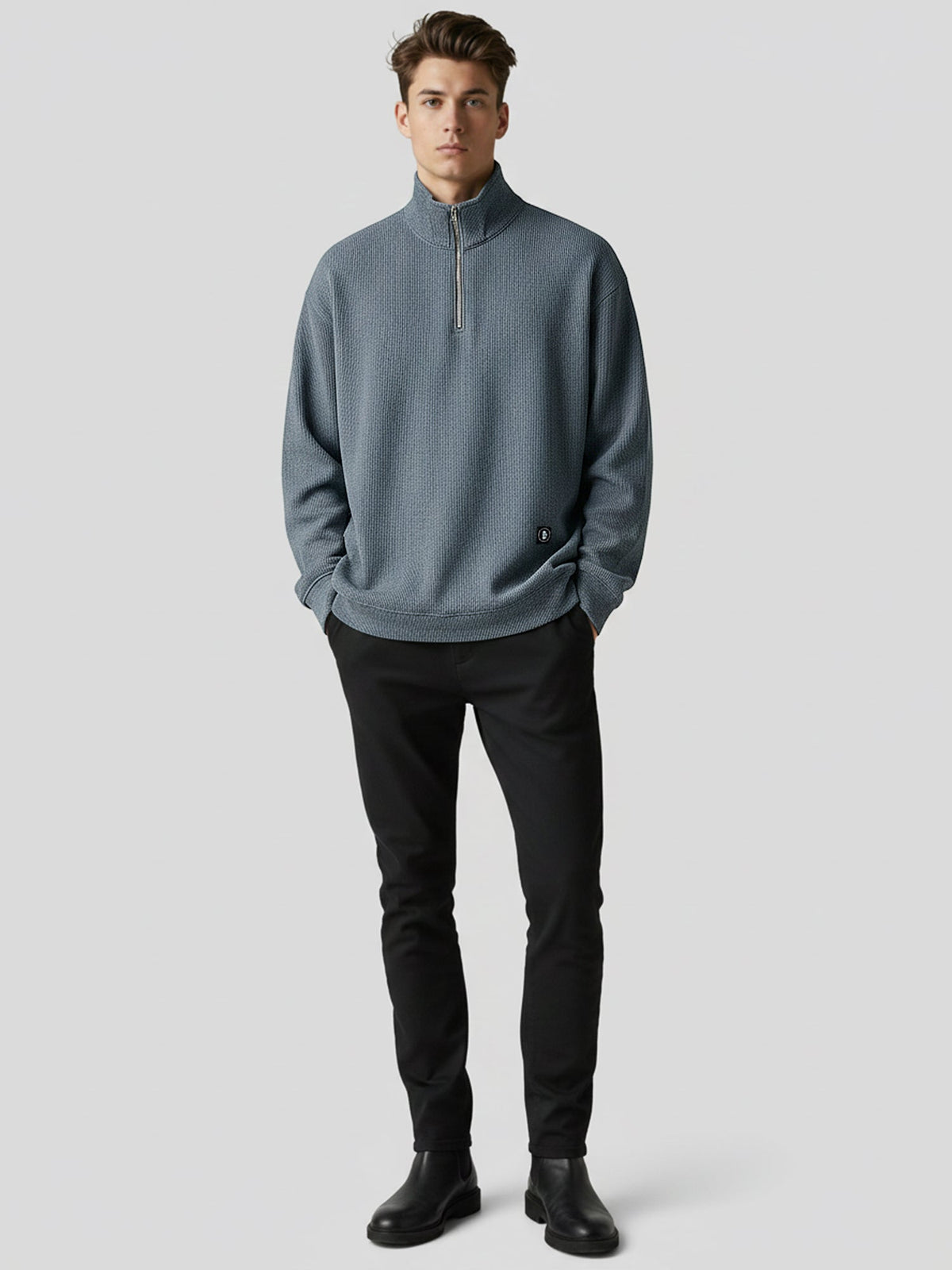 Marcus Light Grey Full Sleeve Sweatshirt by ManiacLife - Image 5